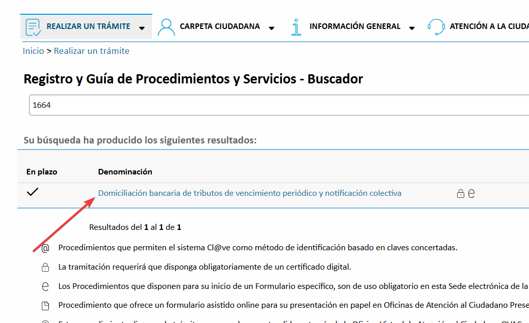 Trámite de domiciliación ATRM