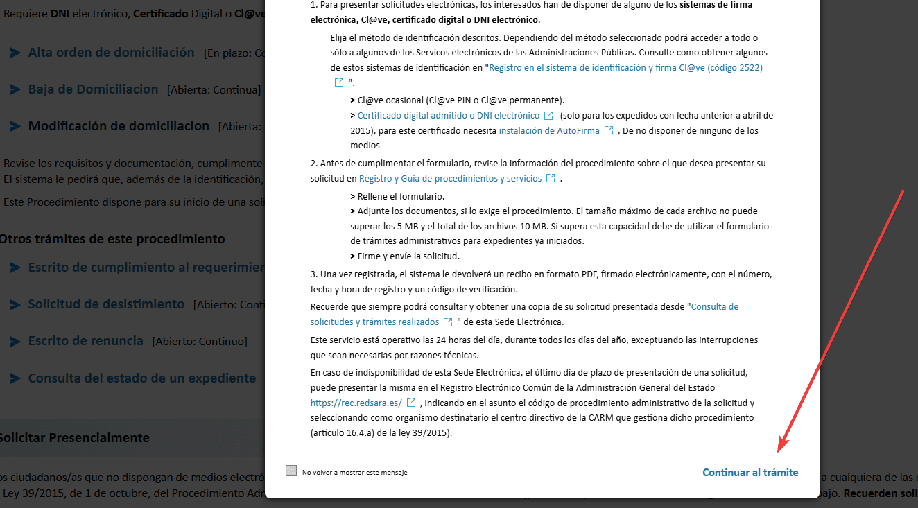 Pantalla de identificación